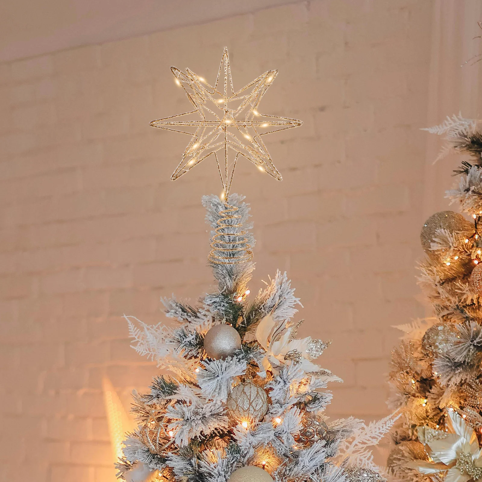 

Christmas Tree Star Topper Sparkling LED 11 Inch Metal Large Glitter Xmas Holiday Winter Tree Decoration Oversized Topper