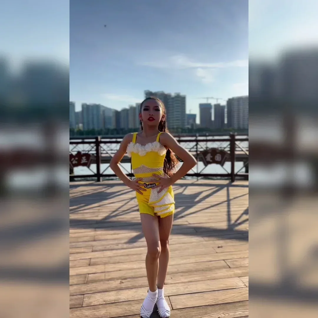 girls performance dress dance dress children's high-grade dress dance skirt practice regulation Latin training