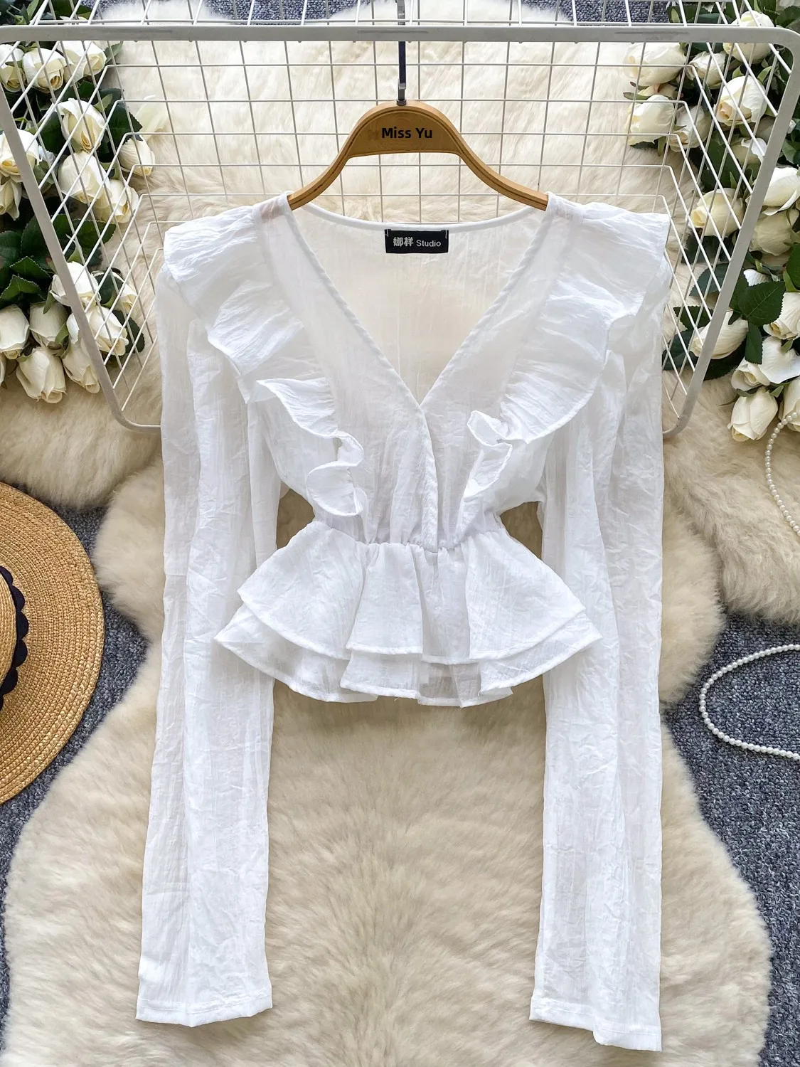 Ele Long Sve femmes irt été profond V Ne dentelle garniture mince doux Aosphère dame haut trajet Sle coupe ample