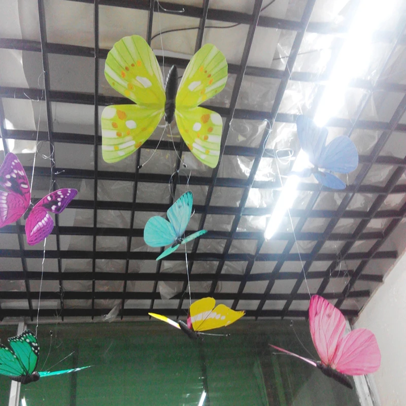 

Color-printed paper butterfly, artificial butterflies ornaments,10pcs large-sized hanging decorative butterflies, various colors