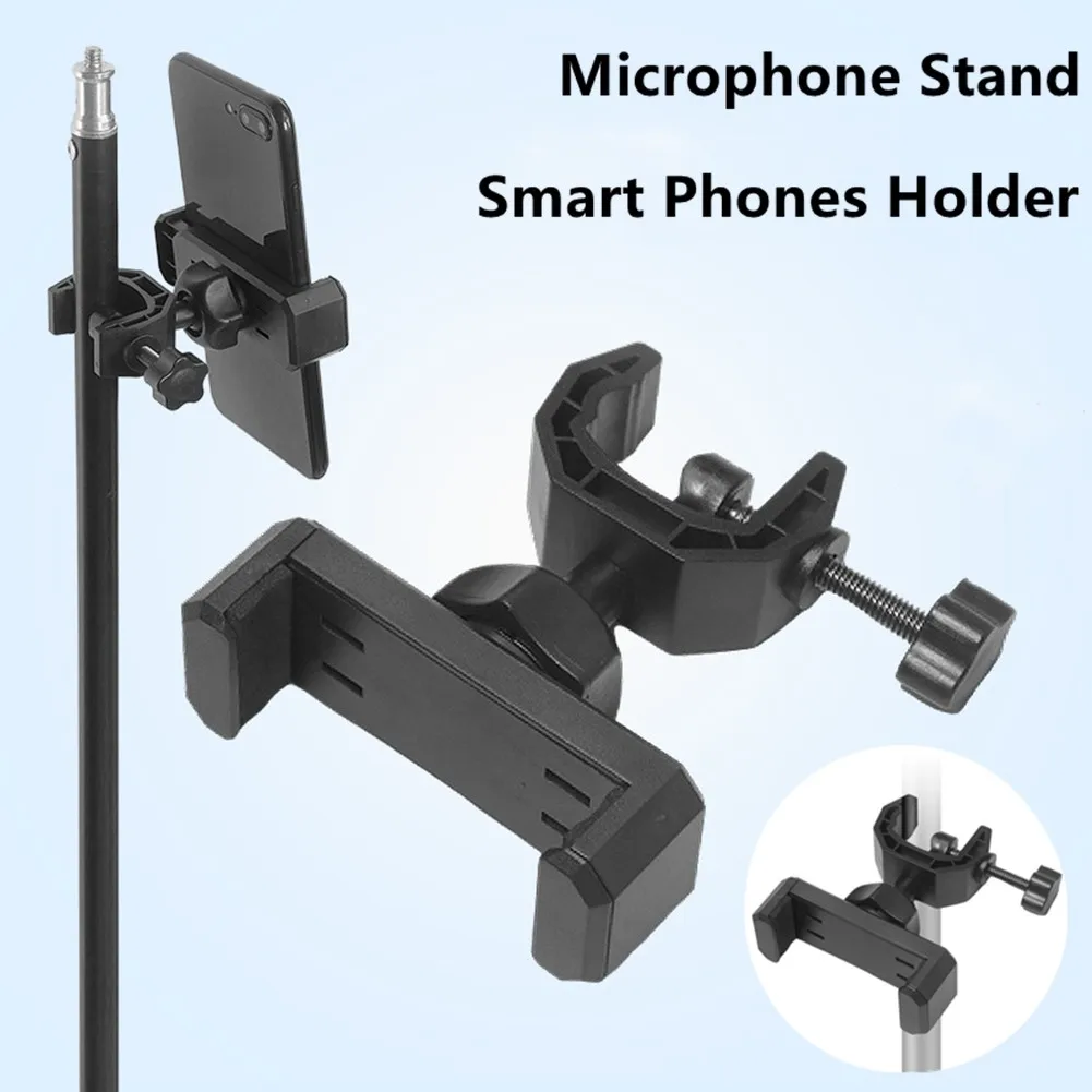 Phone Holder Mount Stand Microphone Stand Mount Tripod Phone Bracket Mobile Support Clip For Smartphones Live Broadcast Show