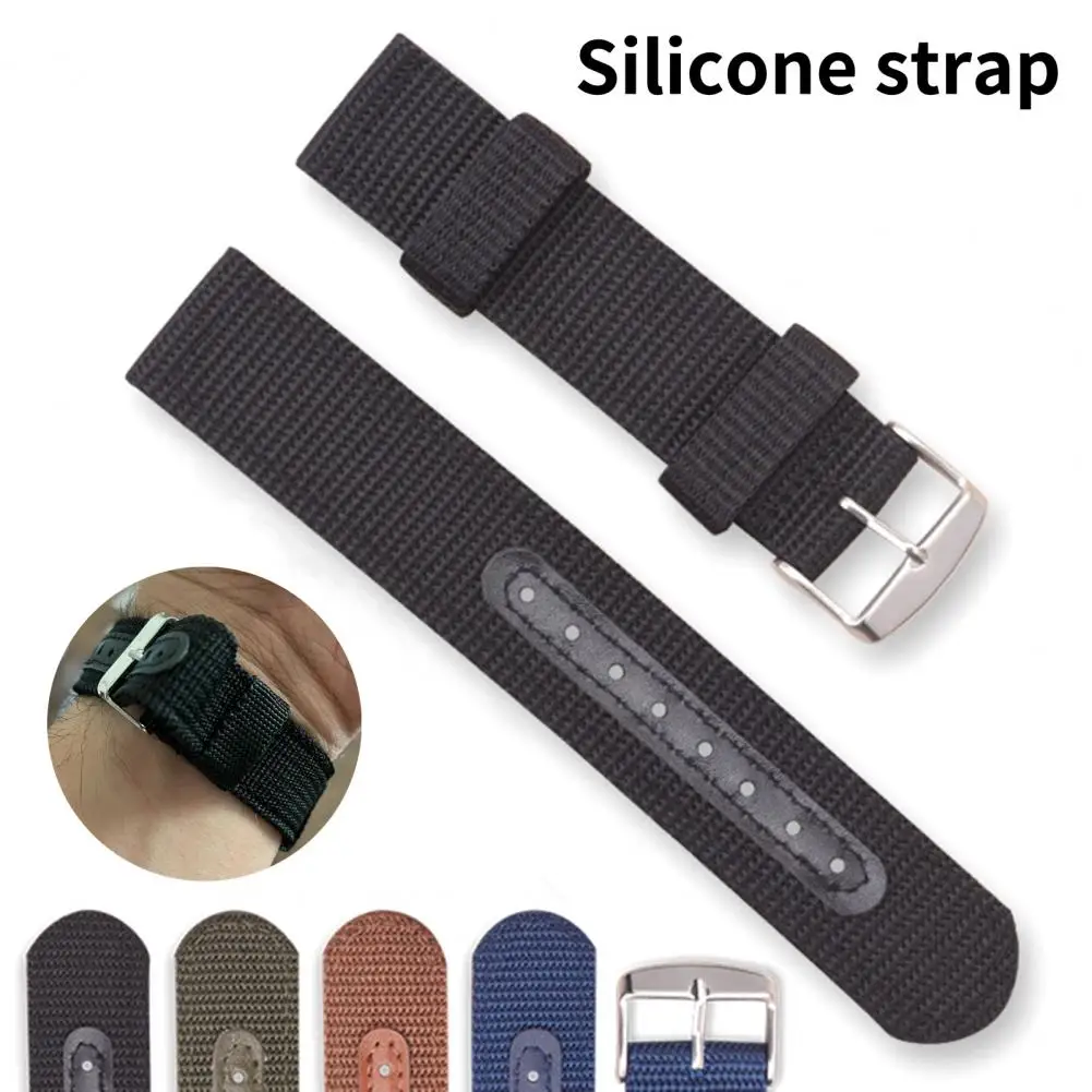 Watch Belt for for Nylon Brown Black Waterproof Smart Wristwatch Strap Replacement Watch Accessories