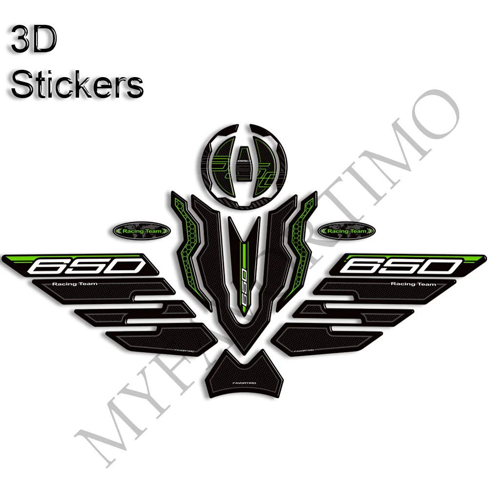 Motorcycle For kawasaki Ninja Z 650 Z650 Tank Pad Side Grips Gas Fuel Oil Kit Knee Fairing Fender 3D Stickers Decals 2020 - 2025