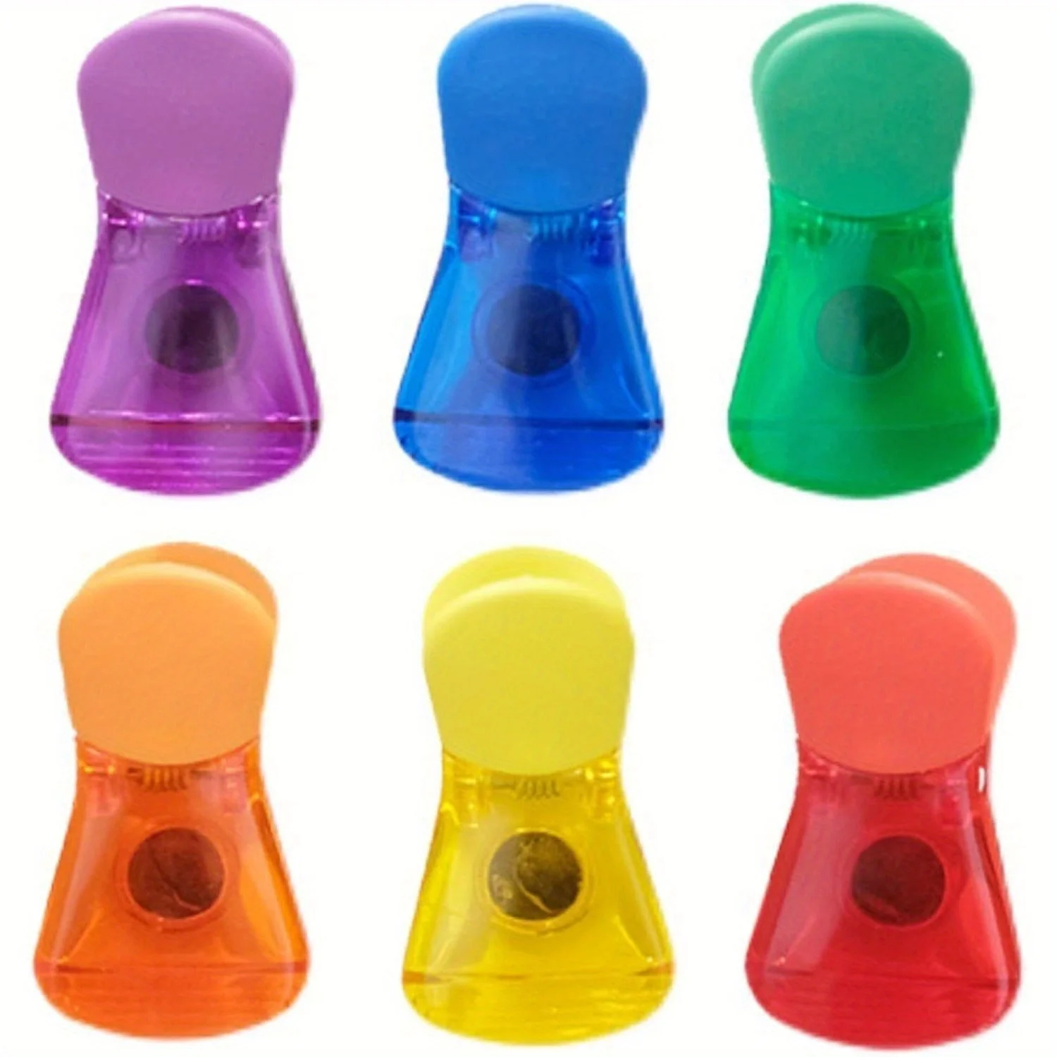 6-Pack Magnetic Bag Clips, Colorful Food Snack Seal Clips, Airtight Refrigerator & Kitchen Storage Clips for Household & Office
