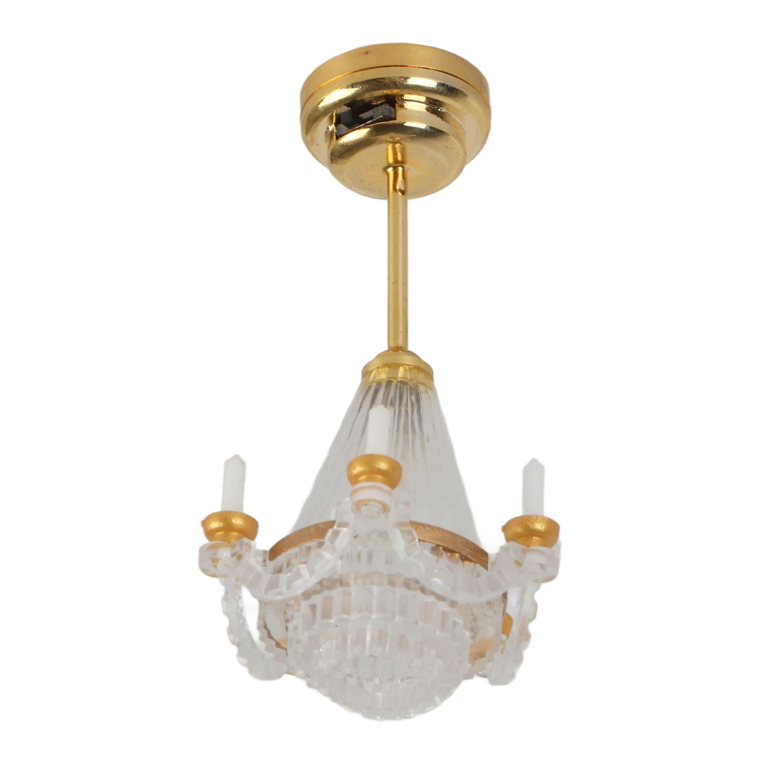 미니어처 샹들리에 1/12 스케일 생생한 장식용 미니 천장 램프 인형집용 5 LED 캔들 포함 인형집 천장 조명