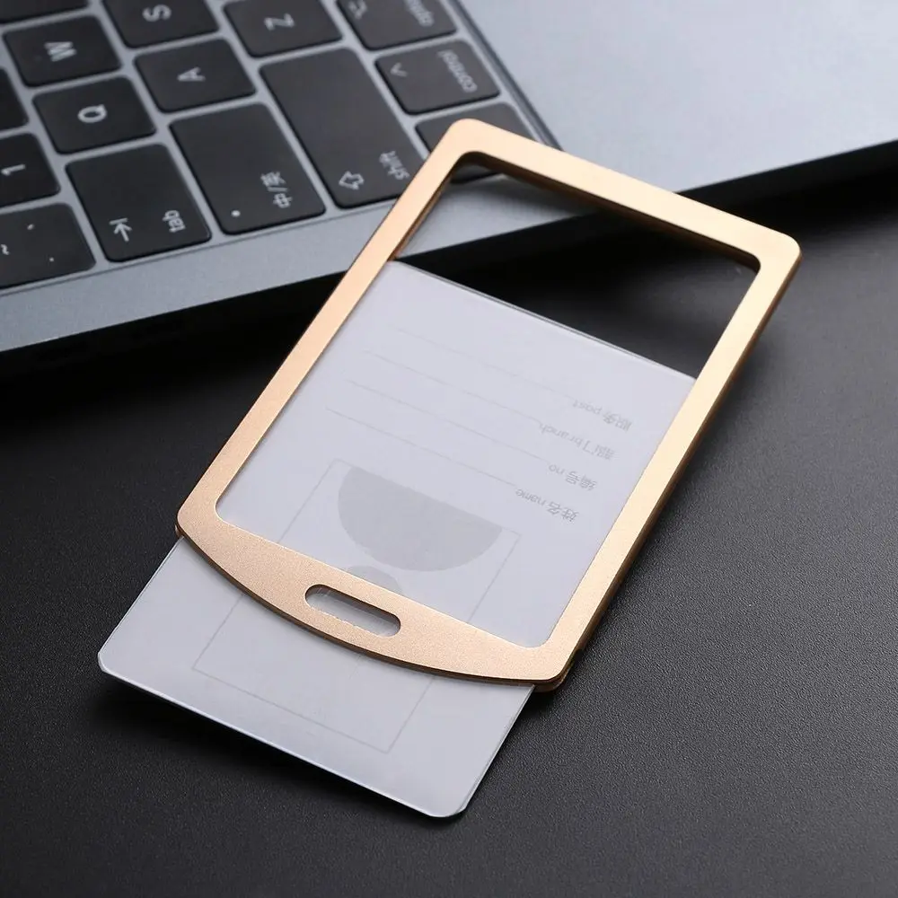 Новый вертикальный офисный школьный чехол из алюминиевого сплава для удостоверения личности, рабочие держатели для карточек, именная карточка