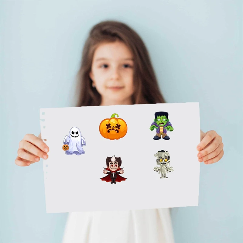 8p/16pcs Halloween Themed Pumpkin Ghost Puzzle Sticker Toy Gift Halloween Decoration Favor Sticker Gift For Kid Gift Bag Fillers