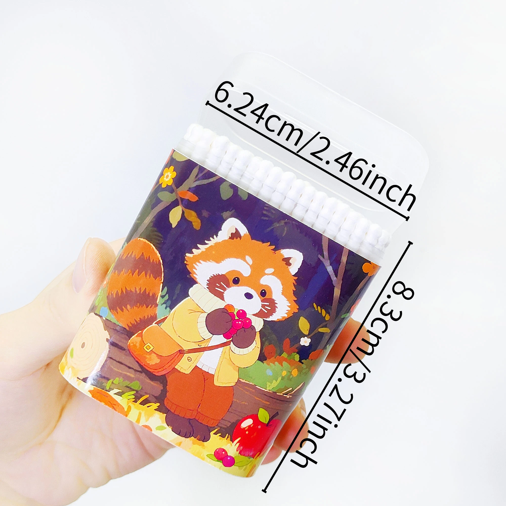 400 قطعة ليتل الراكون الخريف موضوع مزدوج الرأس غرامة عصا القطن عصا المسمار جولة متعددة الوظائف القطن مستنقع عصا.