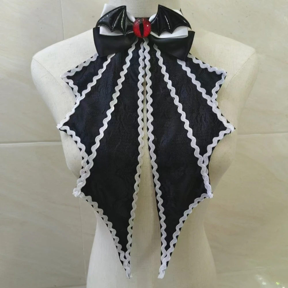 Original Handmade Bat Wings Bow Ties  Lolita Black Sweet Style Shirt Collar Flowers Brooch Gothic Dark Halloween Jewelry Gifts