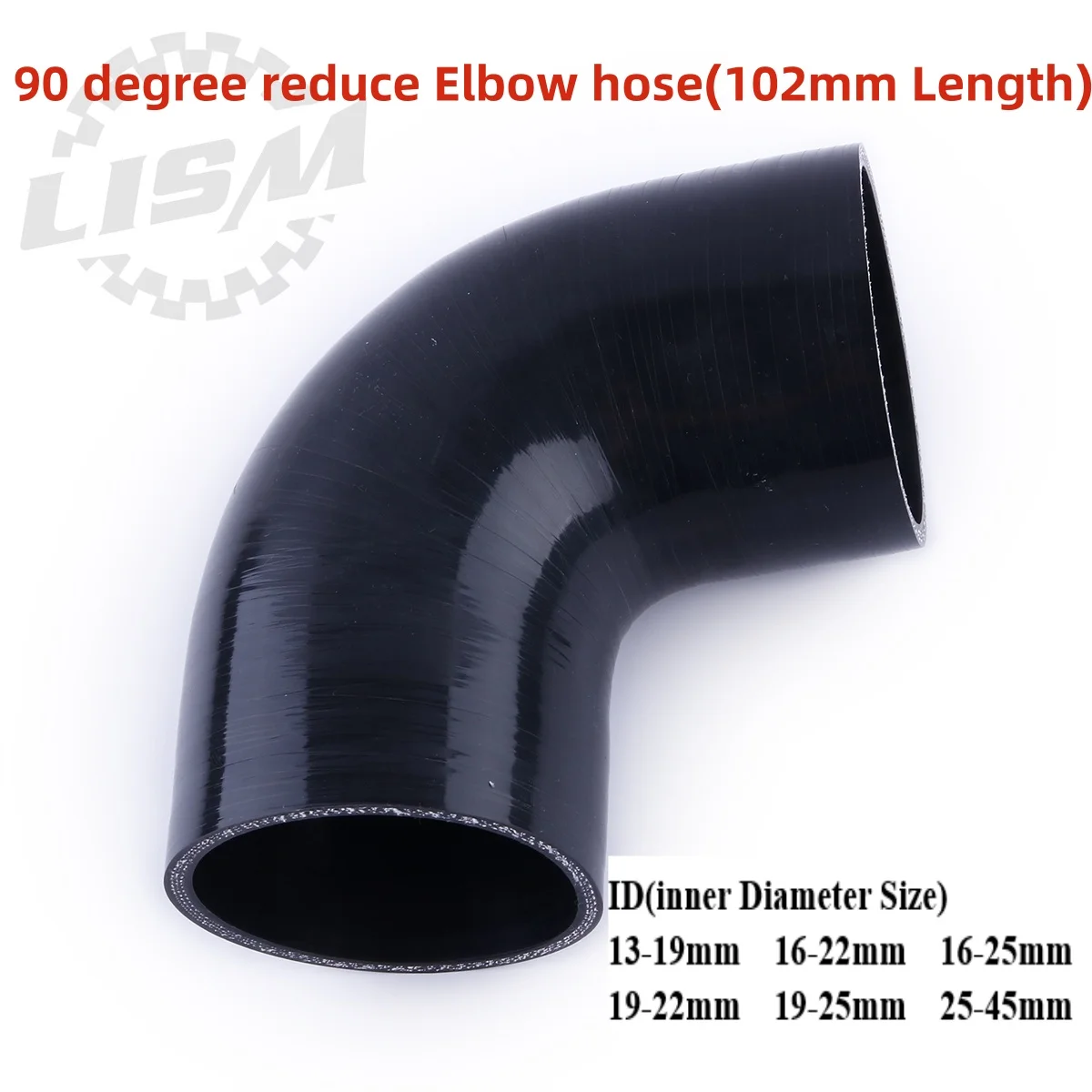 

Black For 90 Degree Reduce Elbow General Silicone Coolant Intercooler Pipe ID 13-19 16-22 16-25 19-22 19-25 25-45mm Tube Hose