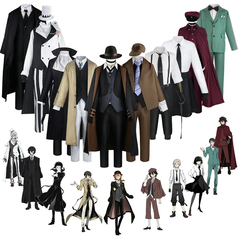 g'7,n\5;e,8\v,5/Bungo Stray Dogs Cosplay Black Century Costume Tailor Made Men's Suit Jacket Coat Windbreaker For Cospf;4'v.7/n\ view 2