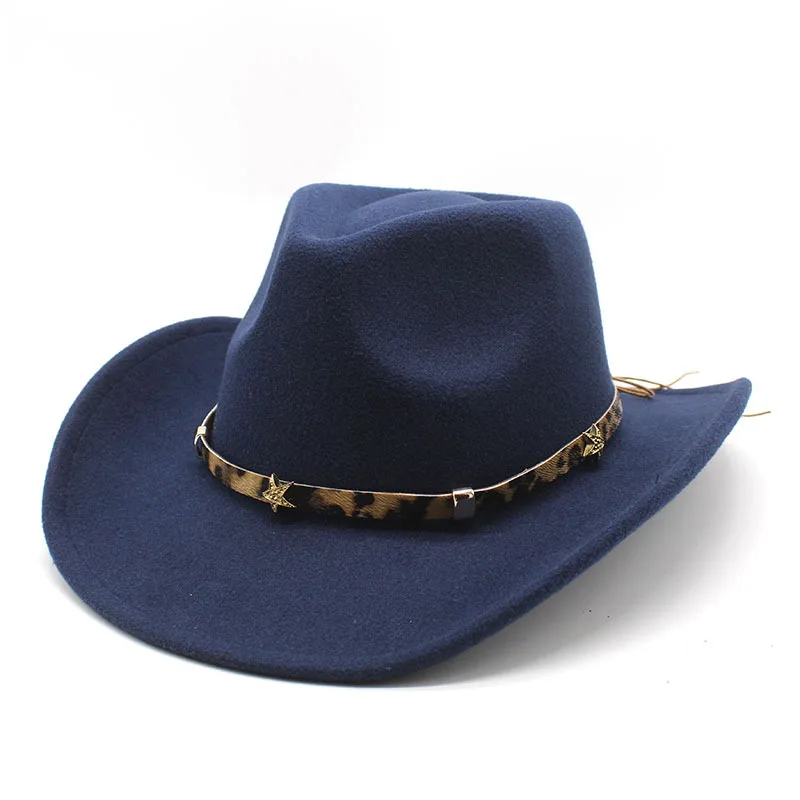 

Cross-border Tibetan Top Hat Ethnic Style Woolen Western Denim Top Hat Men And Women Couples' Cap Felt Cap