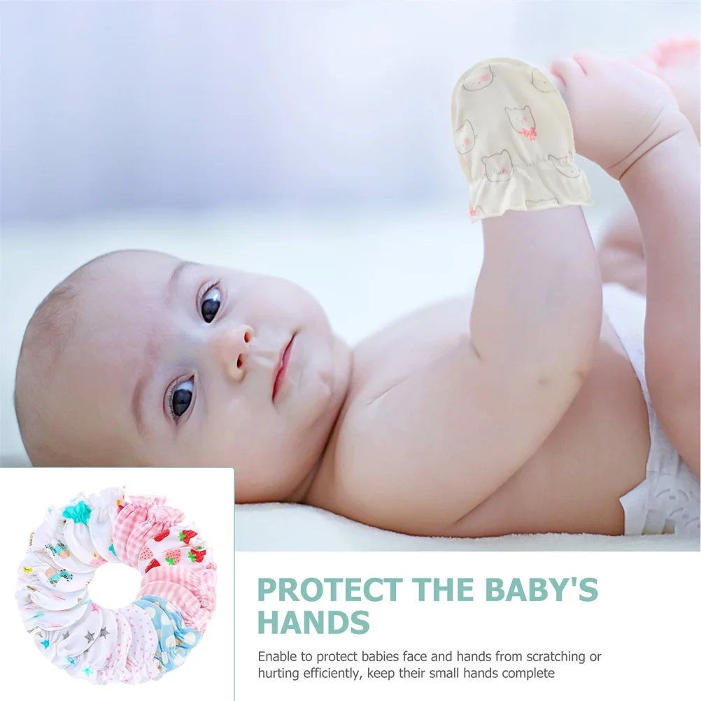 

8pcs Baby Anti Scratch Gloves Infant Cotton Mittens Newborn No Scratch Hand Protector Cartoon Design Soft Premium Material
