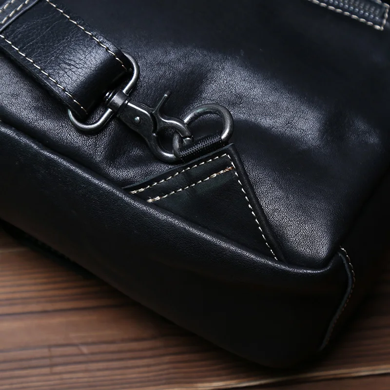 Neue Echtes Leder männer Brust Tasche Handgemachte Top Schicht Rindsleder Umhängetasche Große Kapazität Schulter Tasche Trendy männer tasche NZPJ – Detail 13