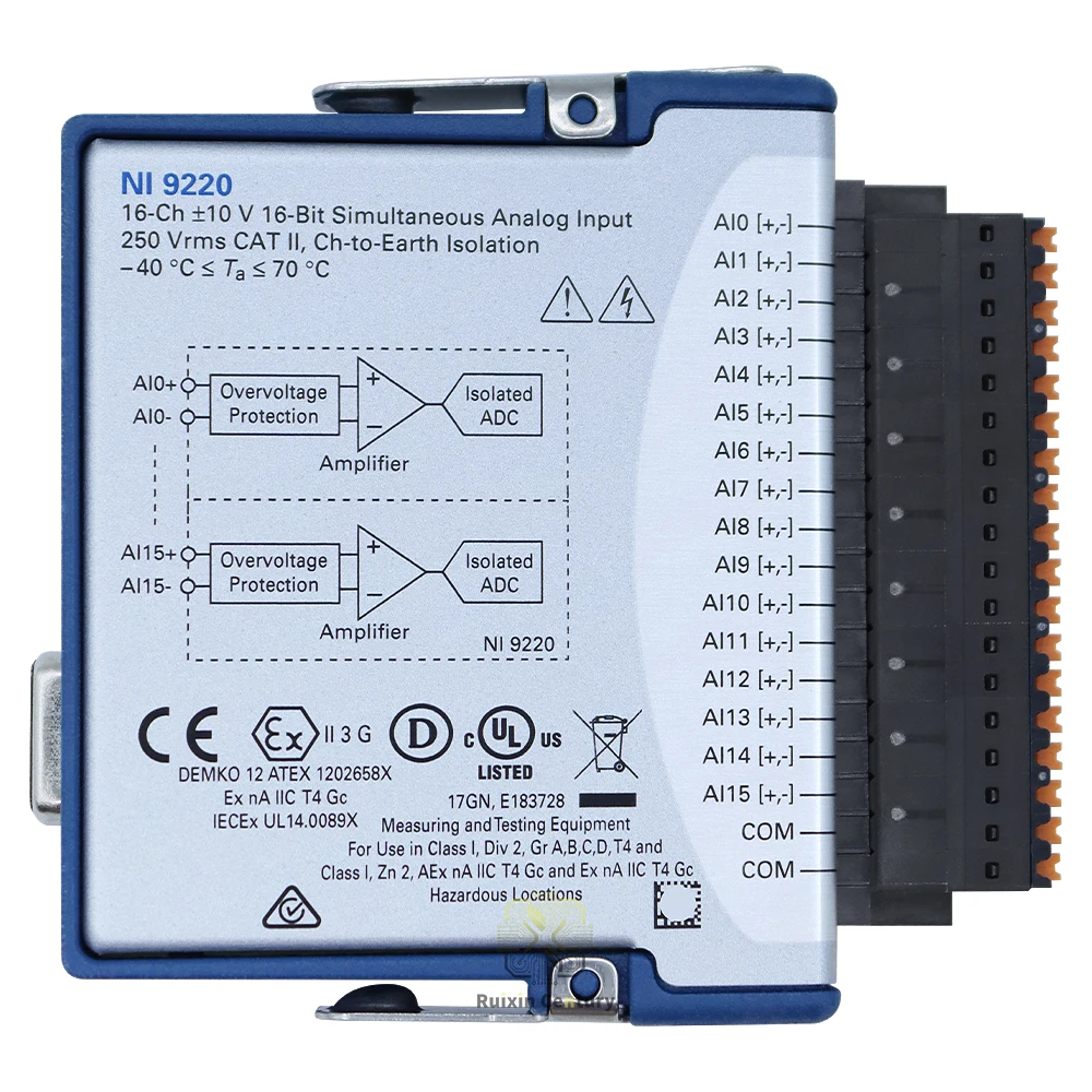 FOR NI-9220 ±10 V 100 kS/s/ch 16-bit 16-Channel Synchronous Voltage Input Module High-Accuracy Simultaneous Board Genuine