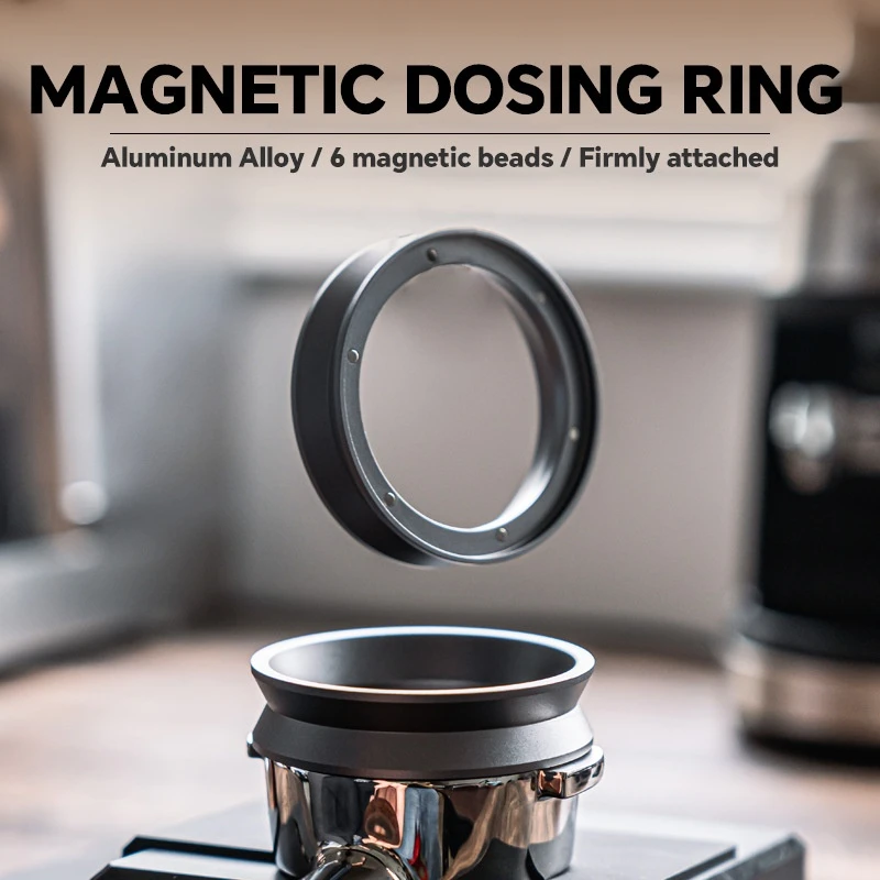 

Magnetic coffee powder receiving ring, anti flying powder quantitative feeder, coffee machine handle, powder falling ring