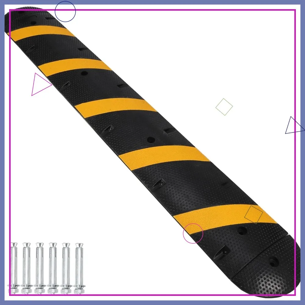 

Усиленные резиновые лежачие полицейские, 84 дюйма, для защиты кабеля на подъездных путях, с торцевыми заглушками и шипами, для асфальта, бетона, гравия