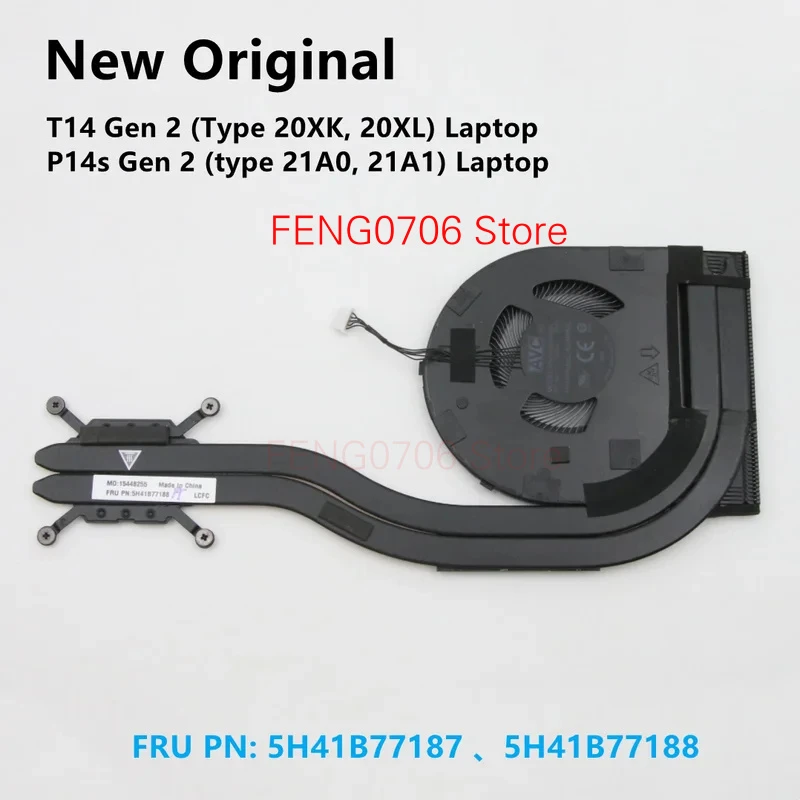 F nuevo ventilador de refrigeración de CPU AMD Original para ordenador portátil Lenovo ThinkPad T14 Gen 2/P14S Gen2 disipador de calor UMA 5H41B77187 5H41B77188