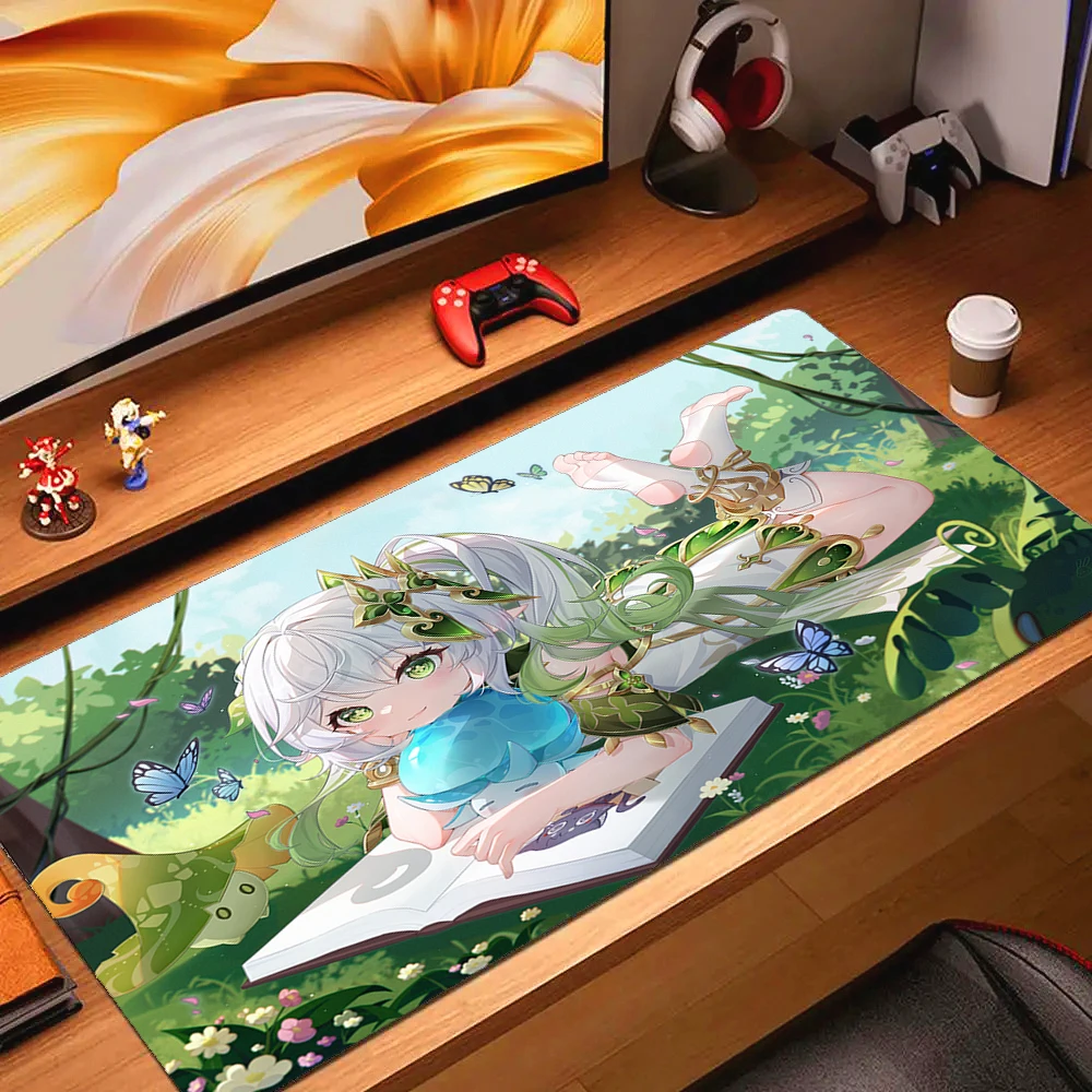 Nahida Mouse Pad Genshin Impact Gaming Mousepad Laptops Pc Accessories Rubber Deskmat Gamer Keyboard Big Mausepad Xxl Mouse Mats