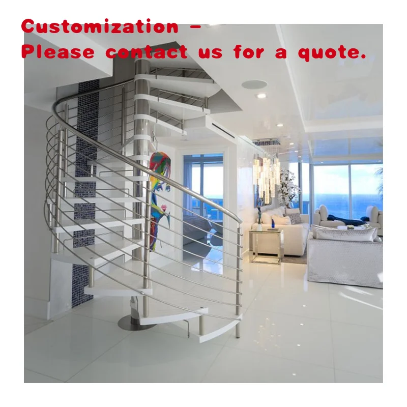 

custom.Philippines Hot Sale Prefabricated Stairs with Stainless Steel Stringer Wooden Treads