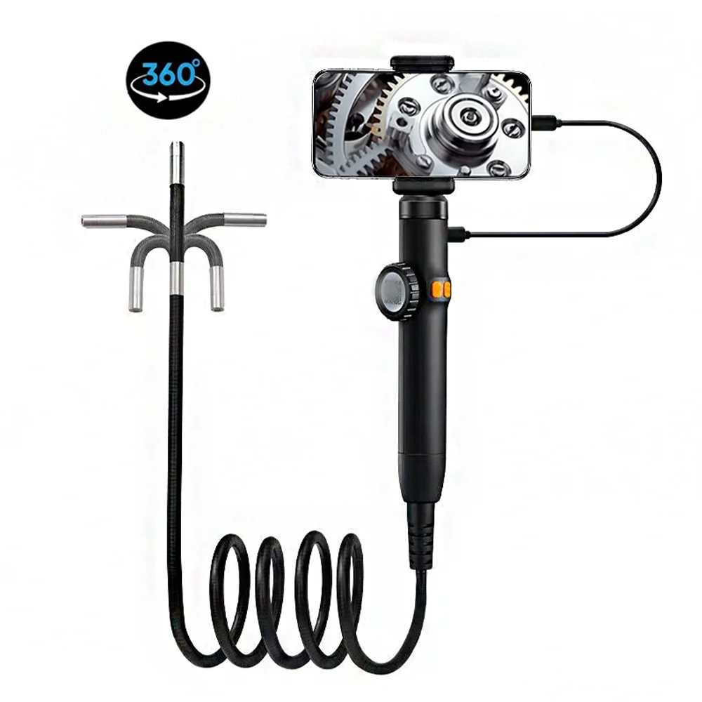 SIHAO 1080P Camera Two-Way 360 ° Rotating Borescope endoscope with Light 6mm Waterproof Probe Endoscope with Android/iOS Phone