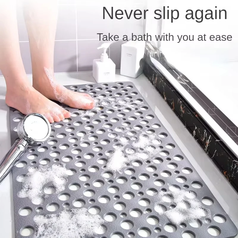 TPE Shower Mat Extra Porous Large Bath Mat Non Slip Bathtub Strong Suction Anti-Mold Machine Washable Kitchen Bathroom Products