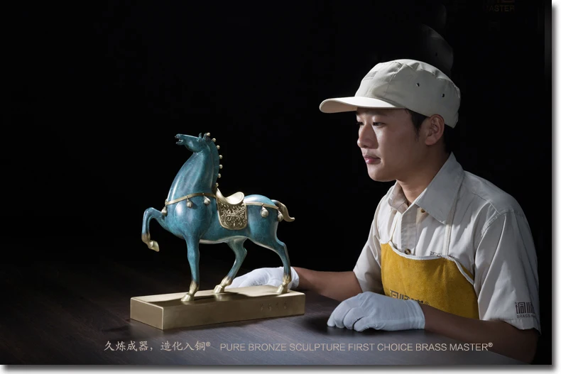 Limit # high-grade Royal HORSE Home Spiritual Art Good luck success Talisman FENG SHUI Handmade COPPER Sculpture statue