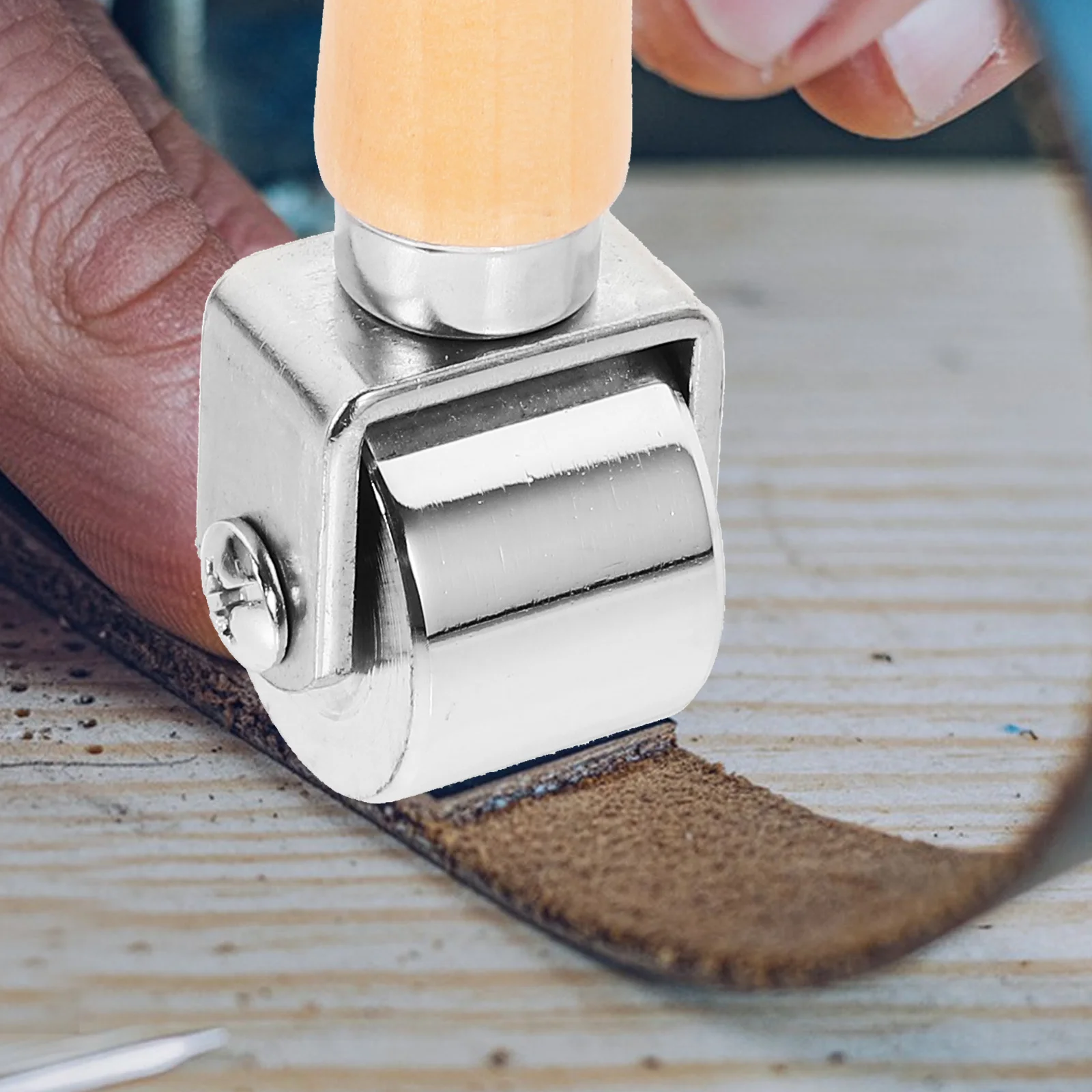 

Piping Roller Tool Handheld Seam Push Wheel Quilting Wood Deep Color Small Size Craft Vinyl Texture