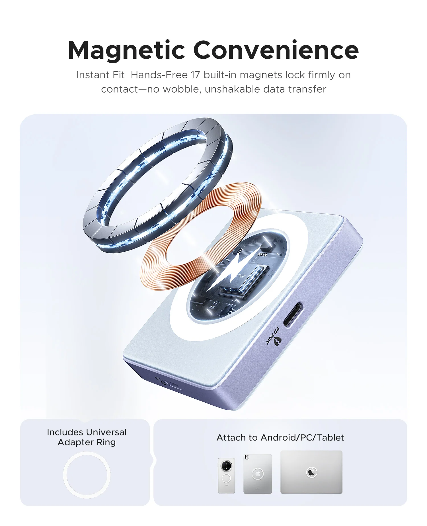 ORICO Ssd externo 2230 2242 Carcasa Nvme Ssd Estuche externo Lector de tarjetas Ssd con PD 100W 10Gbps para iPhone 16 17