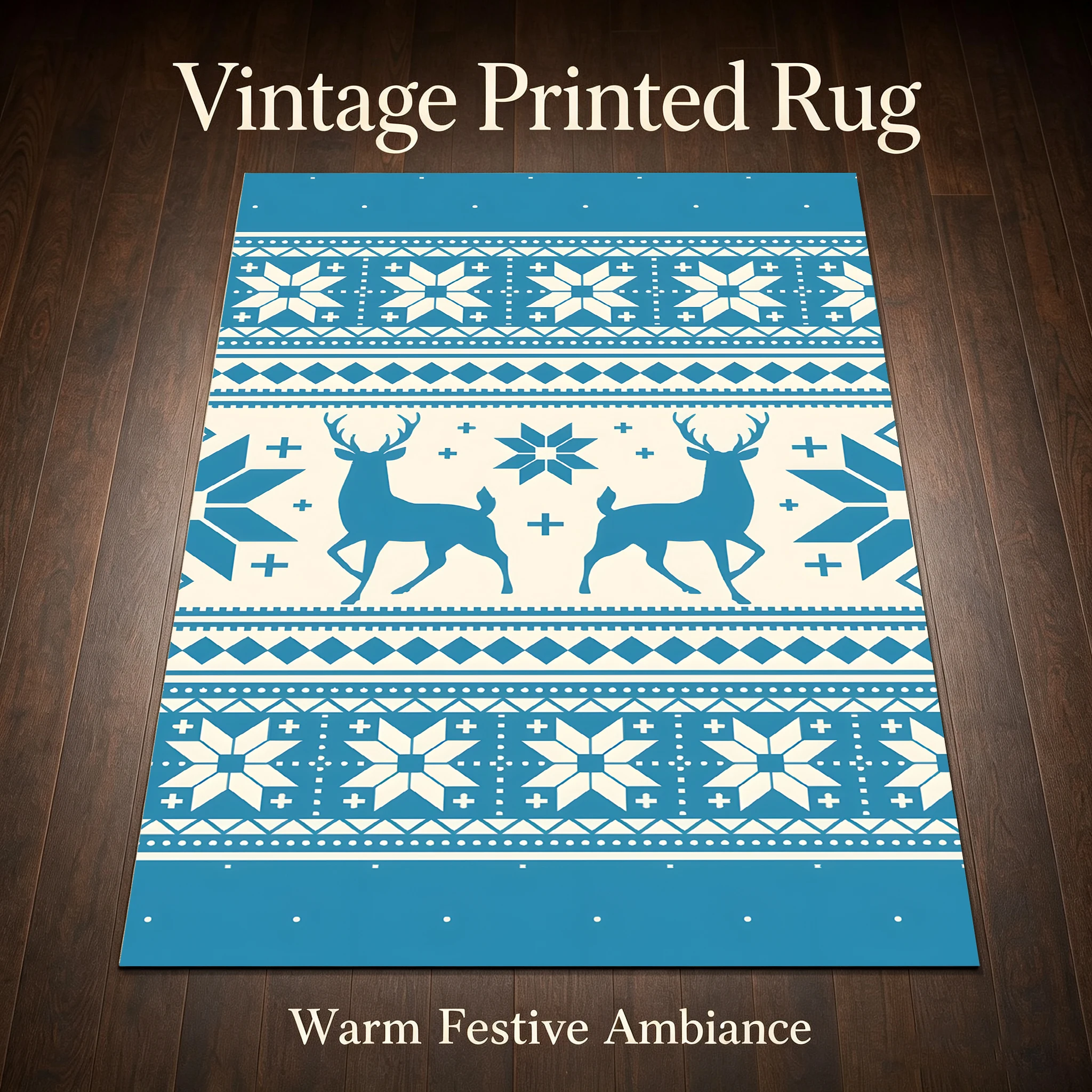 Vintage Red Green Floral Velvet Area Rug, Christmas Style, for Living Room Bedroom, Autumn Winter Decor