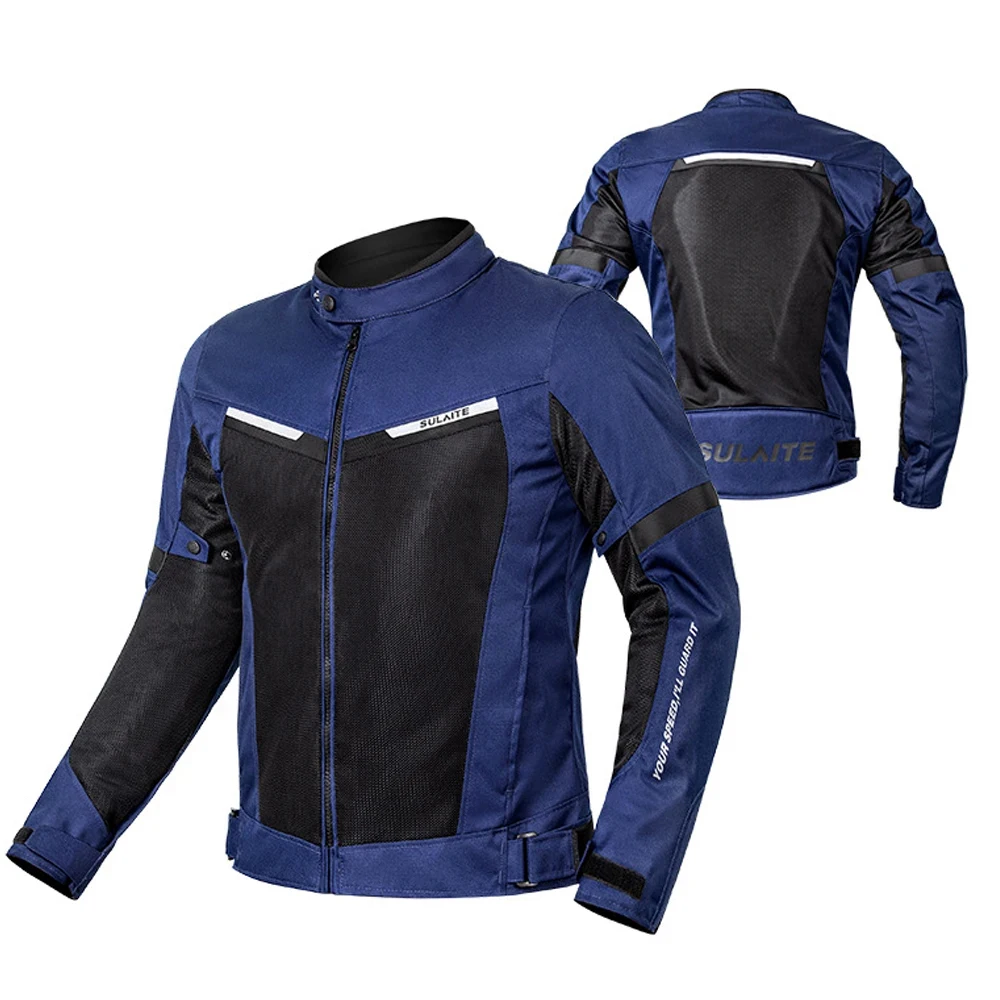 SULAITE Summer Motorcycle Jacket Men's And Women's Breathable Motorcycle Riding Protective Clothing Internal CE Protective Gear