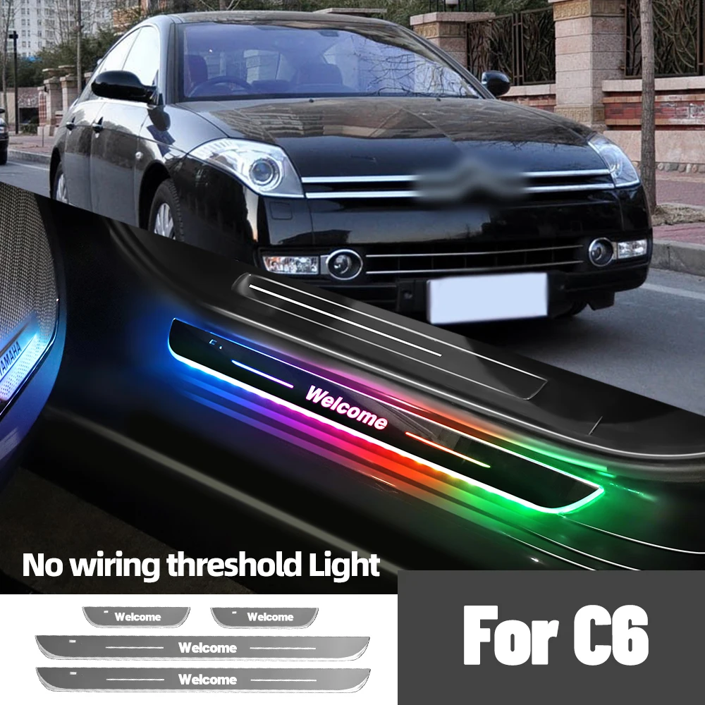 

For Citroen C6 2005-2012 2008 2009 2010 2011 Car Door Sill Light Customized Logo LED Welcome Threshold Pedal Lamp Accessories