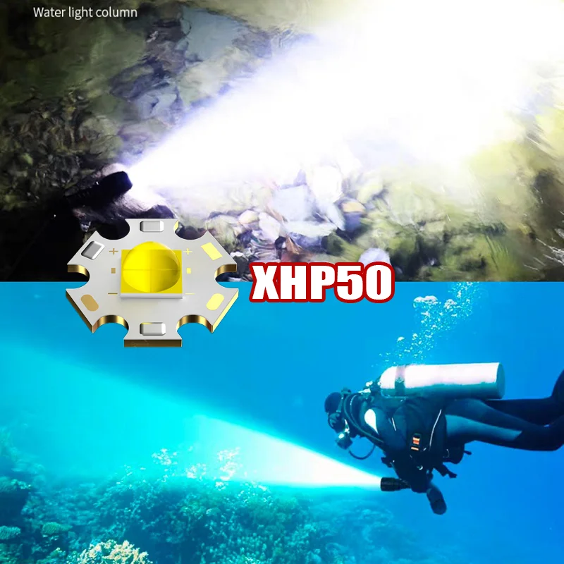 2025 New XHP50 LED Diving Flashlight Super Bright Underwater Torch Powerful Professional Diving Flashlights Type C Rechargeable