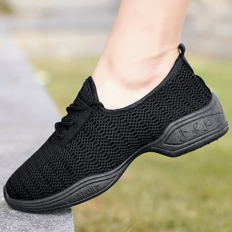 New Fashion Single Net Sports Feature Soft Outsole Breath Dance Shoes Sneakers for Woman Practice Shoes Modern Dance Jazz Shoes