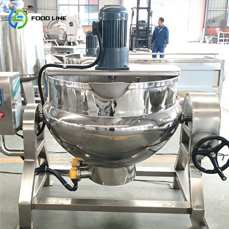 Industrial Jacketed Cooking Mixer with Agitator for Steam Heated Sauce Soup Production Customized