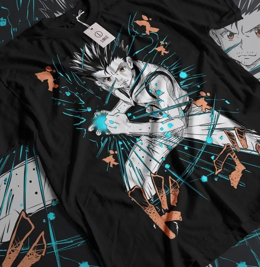 

Ging Freecss T-shirt Hisoka Killua Hunter Meruem Zoldyck Art Tee Horror Anime Gi