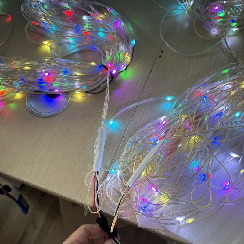 Decoration 20M String lights for  Big Triangle LED delta Inflatable Ocoputs  kite with speed and color control with meteor flash