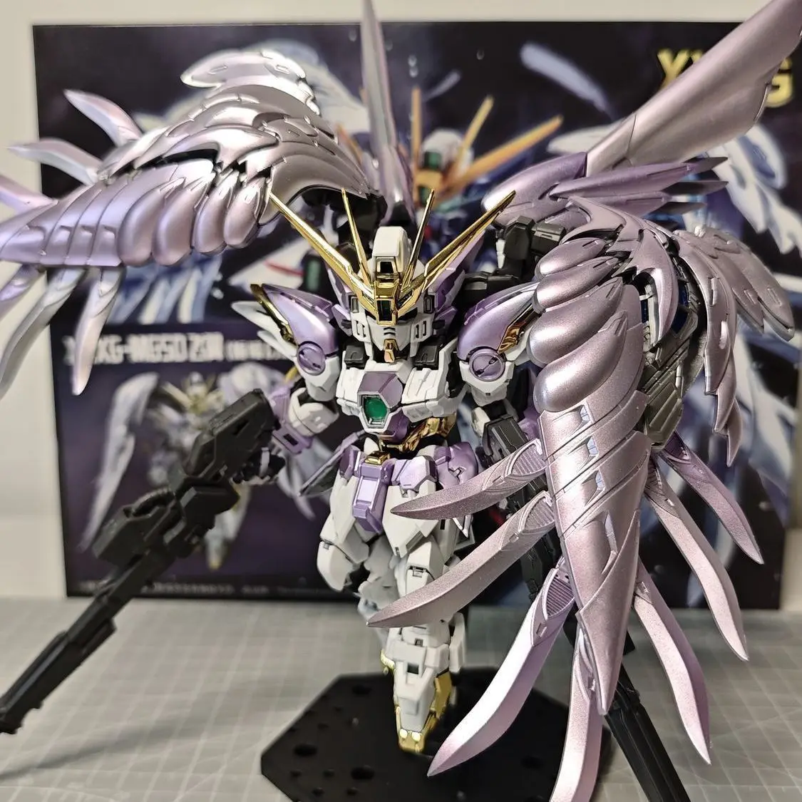 IN STOCK GAOGAO Model Mgsd Wing Purple Silver Xxxg-00ysw Assembly Model Kit Wing Zero Ew Robot Action Figure Plastic Toy Gift