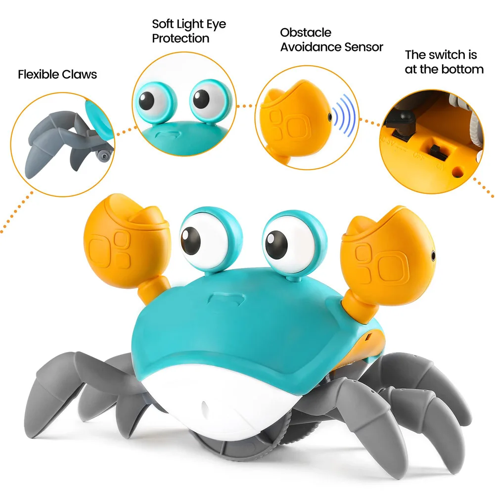 Induction Escape Crab Rechargeable Electric Pet Musical Toys Children\'S Toys Birthday Gifts Interactive Toys Learn To Climb Toys