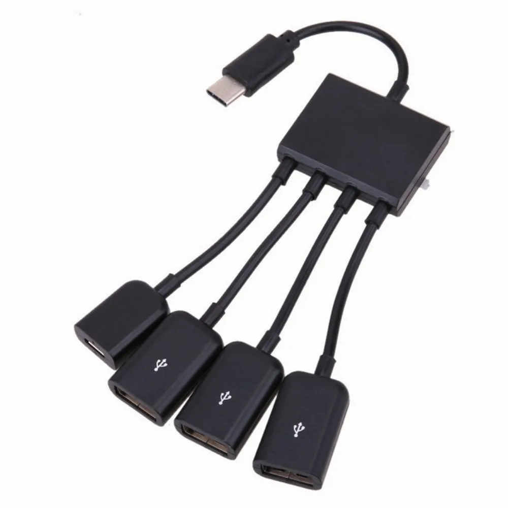 Type-C 3.1 HUB Micro USB Host OTG 3 Port Hub Adapter Cable with Power for Galaxy S5 i9600 Note3 N9000 Cell Phone Tablet