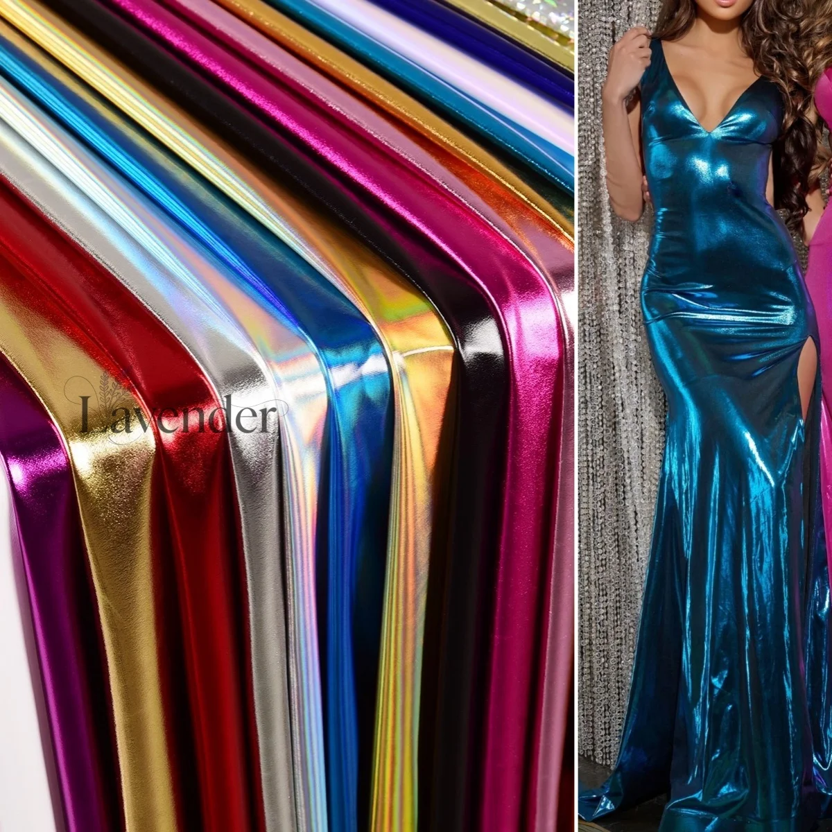 

Жидкая металлическая текстура, глянцевая блестящая ткань, эластичное вязаное зеркало, шитье, сценическая одежда, платье, фоновое украшение, ткань «сделай сам»