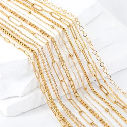 20Meters/Roll 1M No Fade Stainless Steel Chain Multi Sizes Basic Chains for Jewelry Making DIY Bracelet Necklace Chain Wholesale