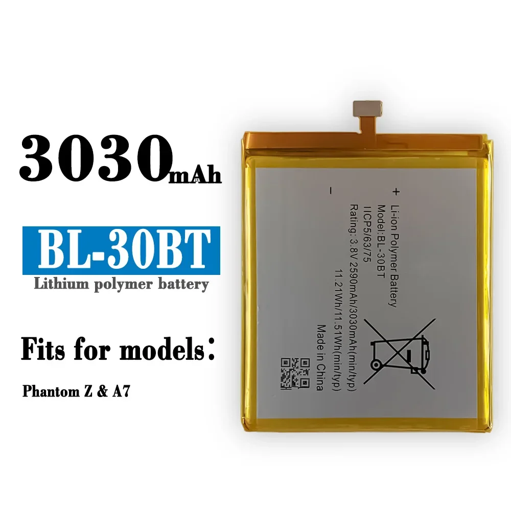 

High Quality Replacement Battery For Tecno Phantom Z A7 Mobile Phone BL-30BT Large Capacity New Lithium Battery