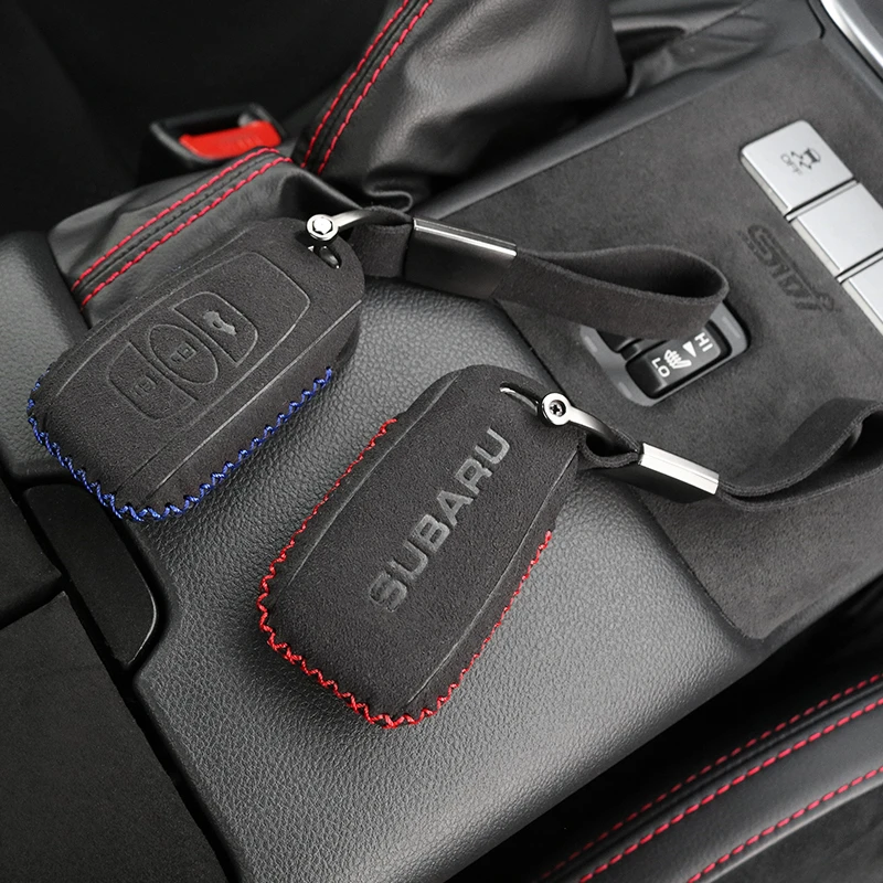 

Subaru new BRZ key bag suede key shell key chain lock key bag interior modification