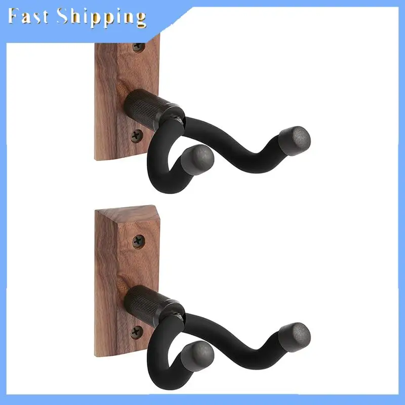 2PCS Guitar Wall Mount, Guitar Hangers Hooks Bracket Holders For Acoustic And Electric Guitars Bass Banjo Black Easy To Use