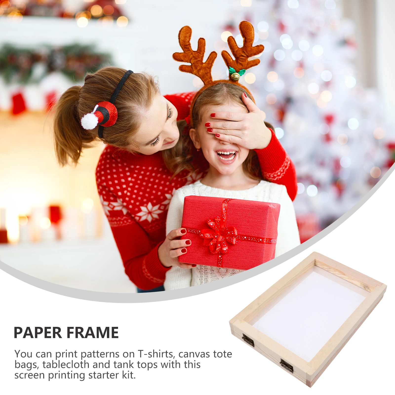 

Double Paper Making Frame Beige Wooden Diy Craft Tool For Kids Screen Printing Mesh Kit Paper Craft Project Starter