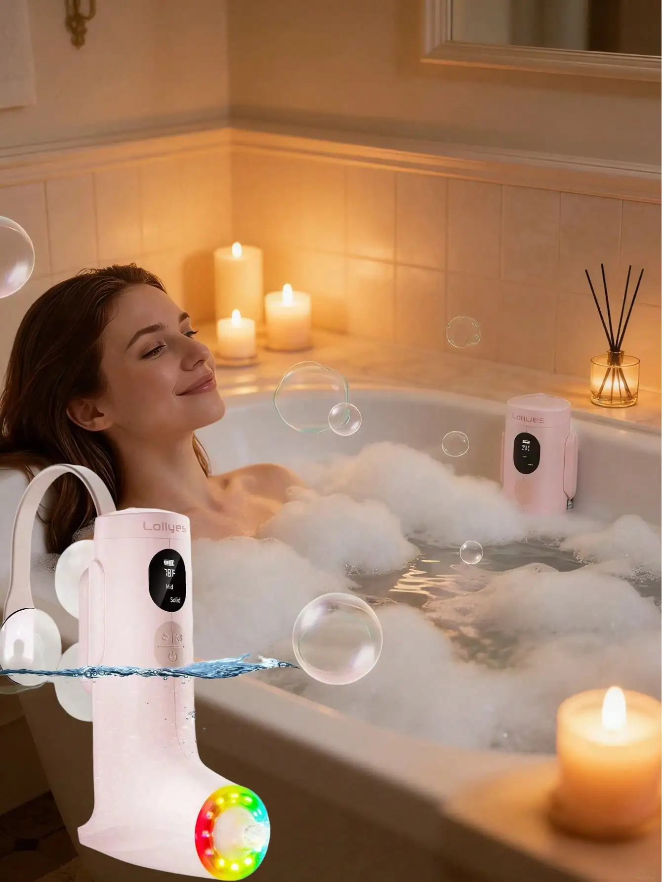 

Джеты для ванны, генератор пузырьков для ванны, 3-уровневая регулируемая система пузырьков для женщин, режимы Jet/Bubble, подарок на День святого Валентина, для релаксации