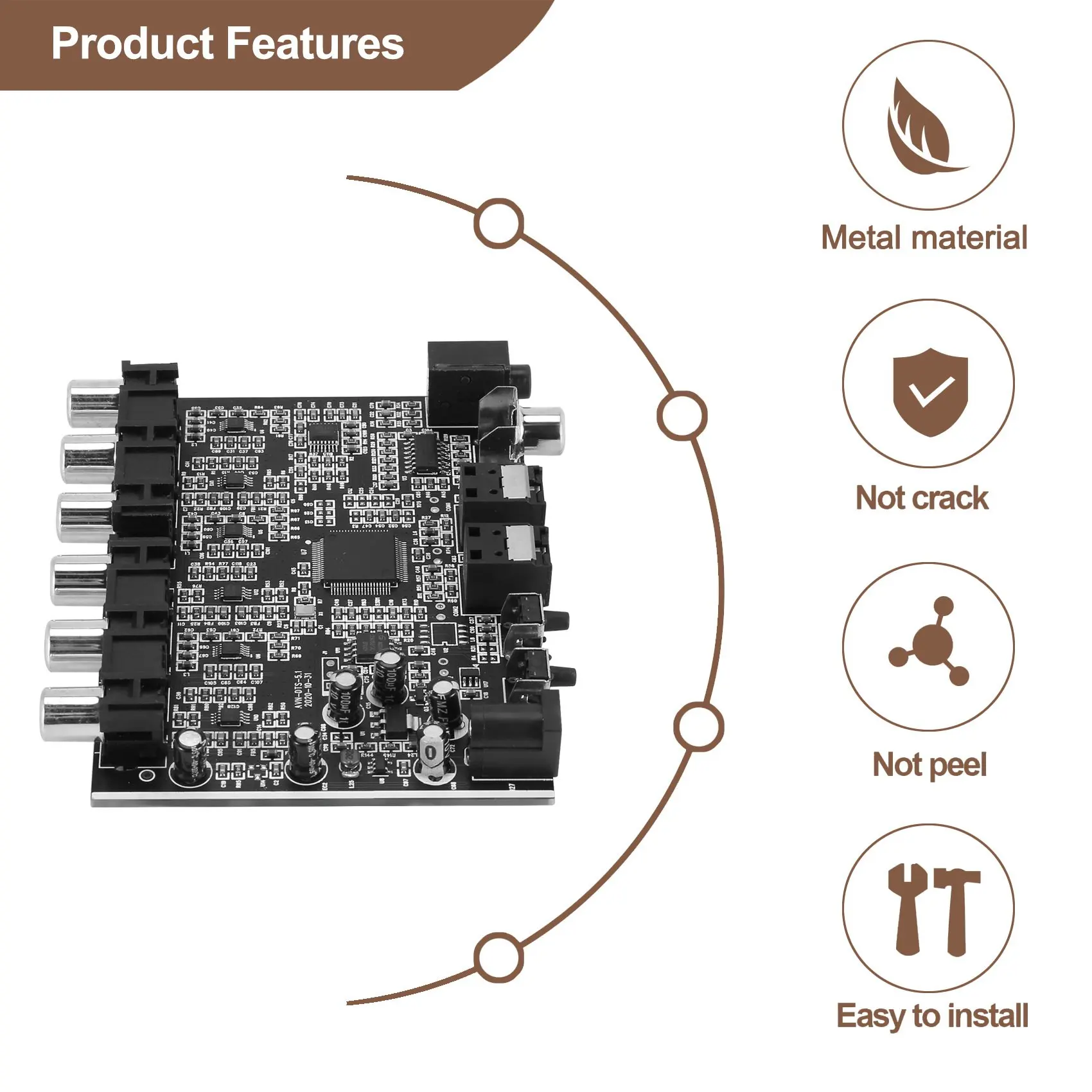 DAC 모듈 5.1 채널 AC-3 PCM 디지털 광학 DTS RCA 하이파이 스테레오 오디오, 홈 시어터 디코더 앰프 디코딩 보드
