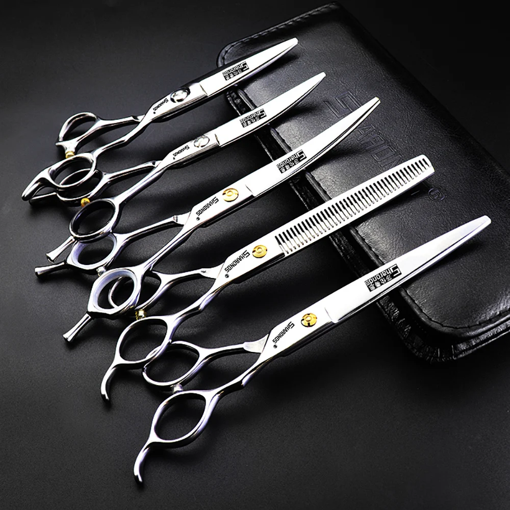 German 440 professional hair clipper specialized hair clippers, 7-inch flat scissors, thinning teeth scissors combination.