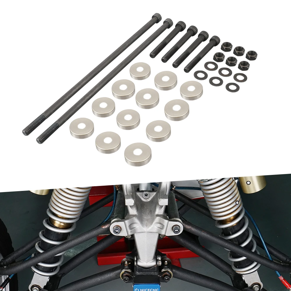 NICECNC ATV For Yamaha YFZ450R 2009-2022 2012 Upper Lower A-arm Bolts Left Right 12 Dust Caps Parts High-hardness Carbon Steel